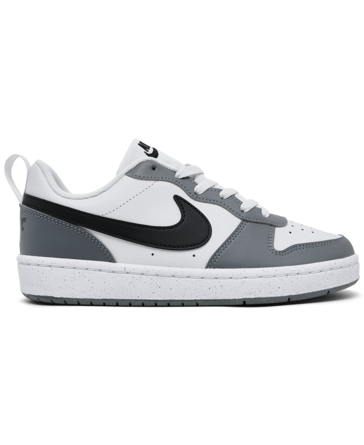 Кроссовки Nike Court Borough Low Recraft Lifestyle Sneakers from Finish Line для мальчиков, цвет: Серебристый / Чёрный — фото 2