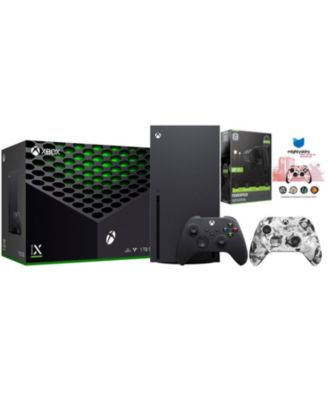 Xbox Series X 1TB Disc Console with Extra Controller, Battery Pack and Mighty Skins Code Bundle