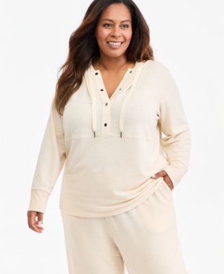 Plus Size LuxLounge French Terry Hooded Sweatshirt