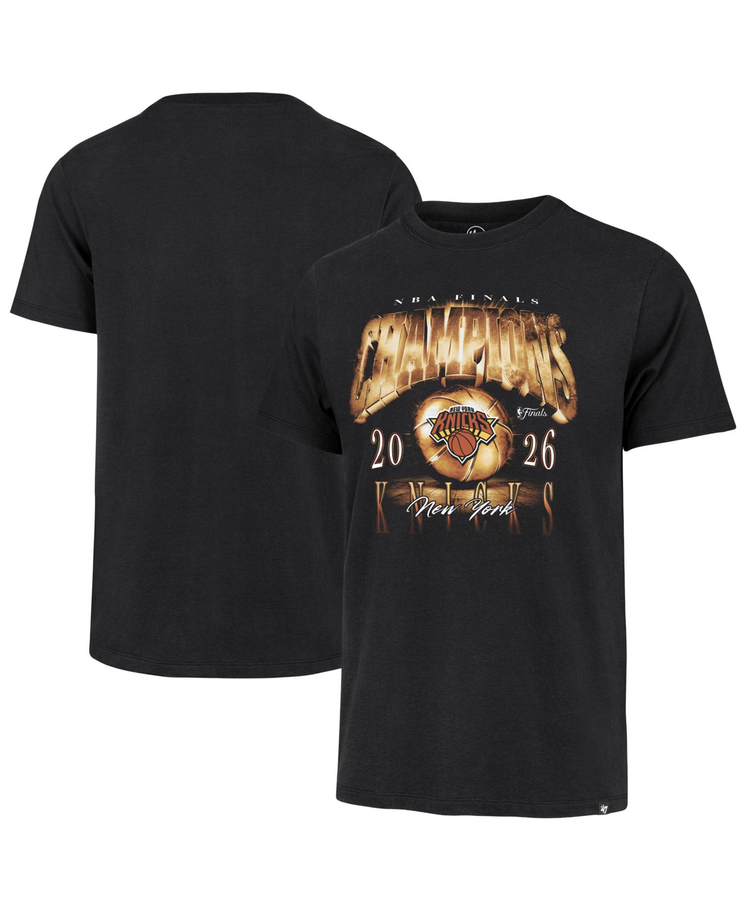 Men's Black New York Knicks 2026 NBA Champions Franklin T-Shirt