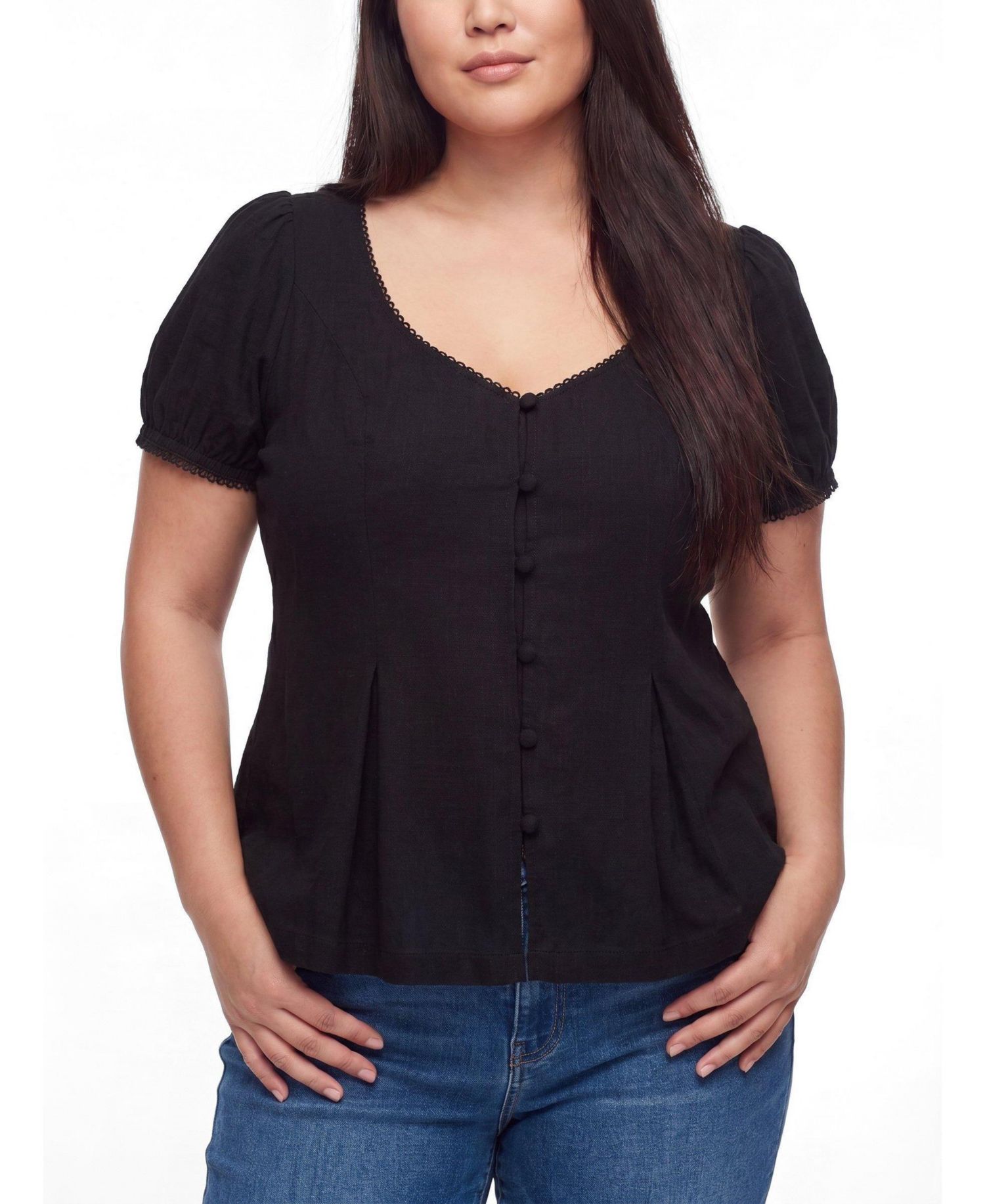 Plus Size Belle Isle Button Front Top
