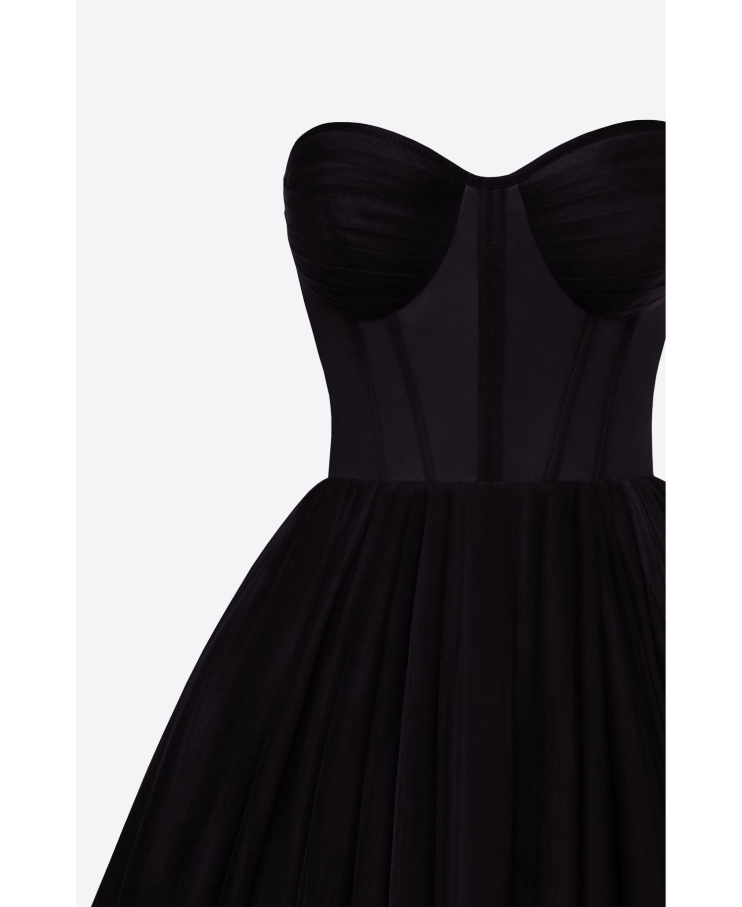 Women's Strapless Puffy Tulle Midi Formal Occasion Dress