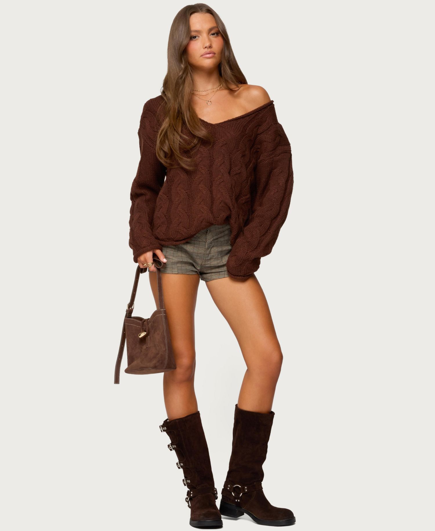 Women's Ayvey Plaid Tailored Micro Shorts
