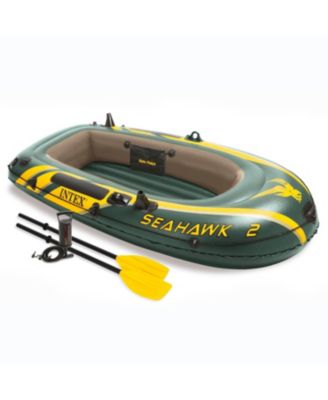 Seahawk 2 Inflatable 2 Person Floating Boat Raft Set with Oars and Air Pump