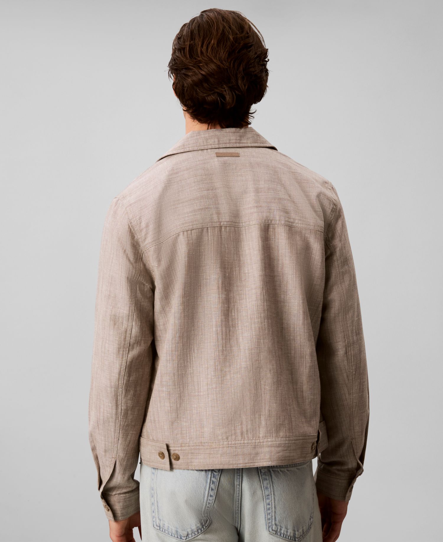 Men's Linen Blend Shirt Jacket