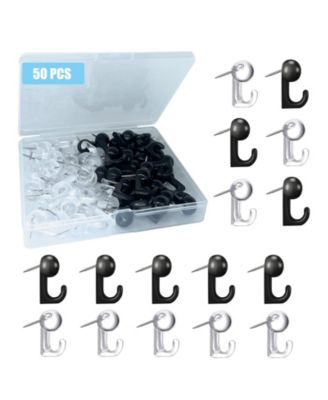 50-Pack Push Pin Hooks with Plastic Heads, Cork Board Decorative Tacks