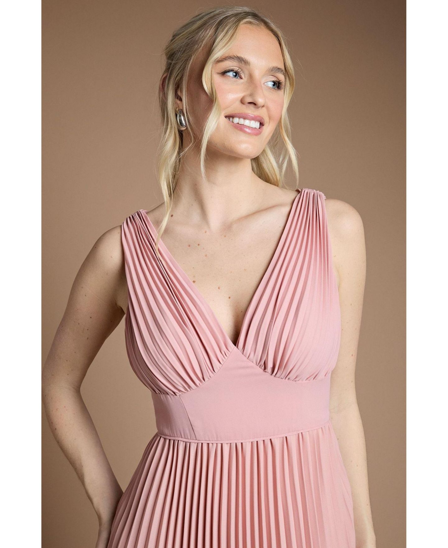 Женское платье Coast Plunge Neck Maxi, цвет: Состаренный розовый — фото 4
