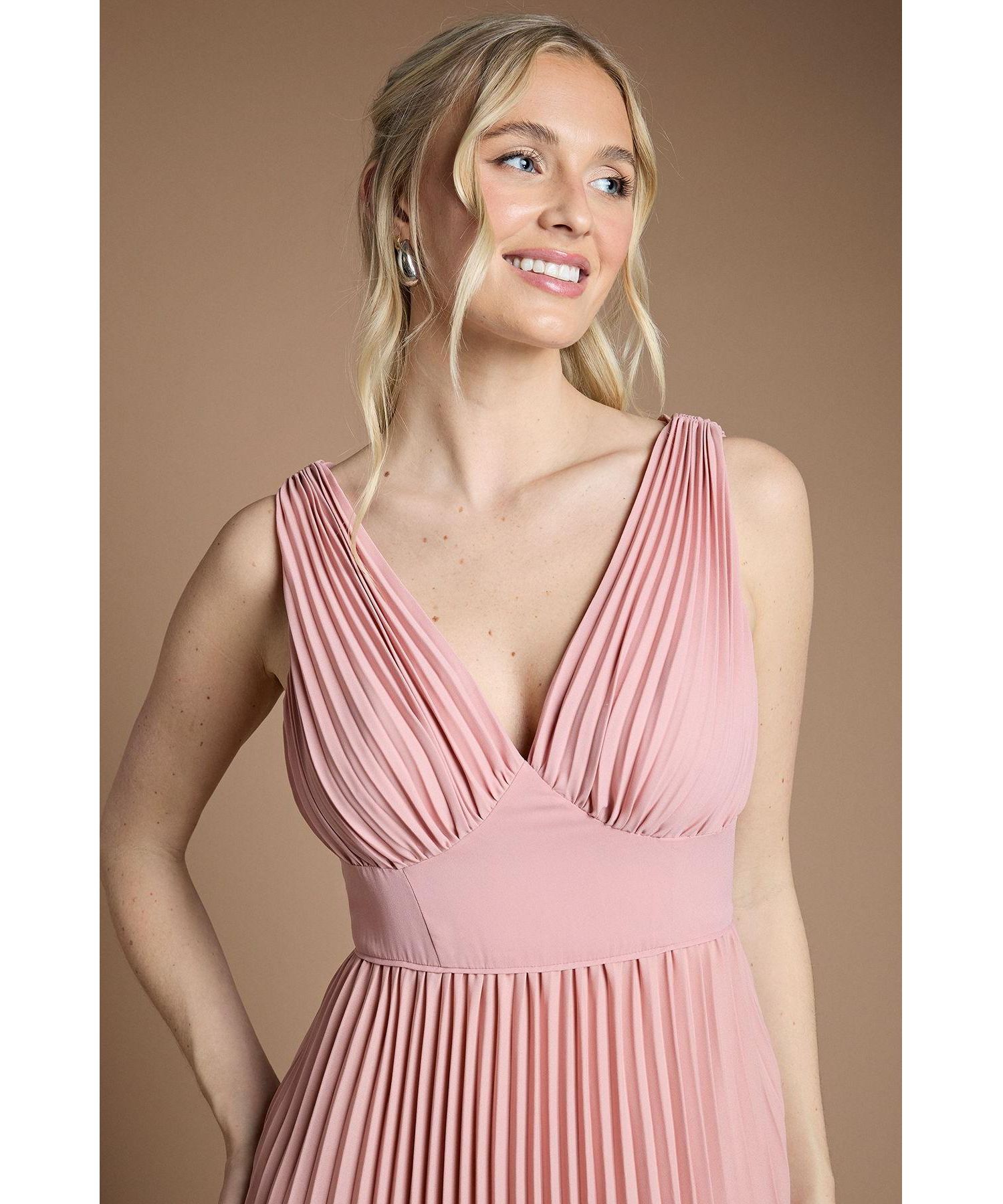 Women's Plunge Neck Maxi Dress