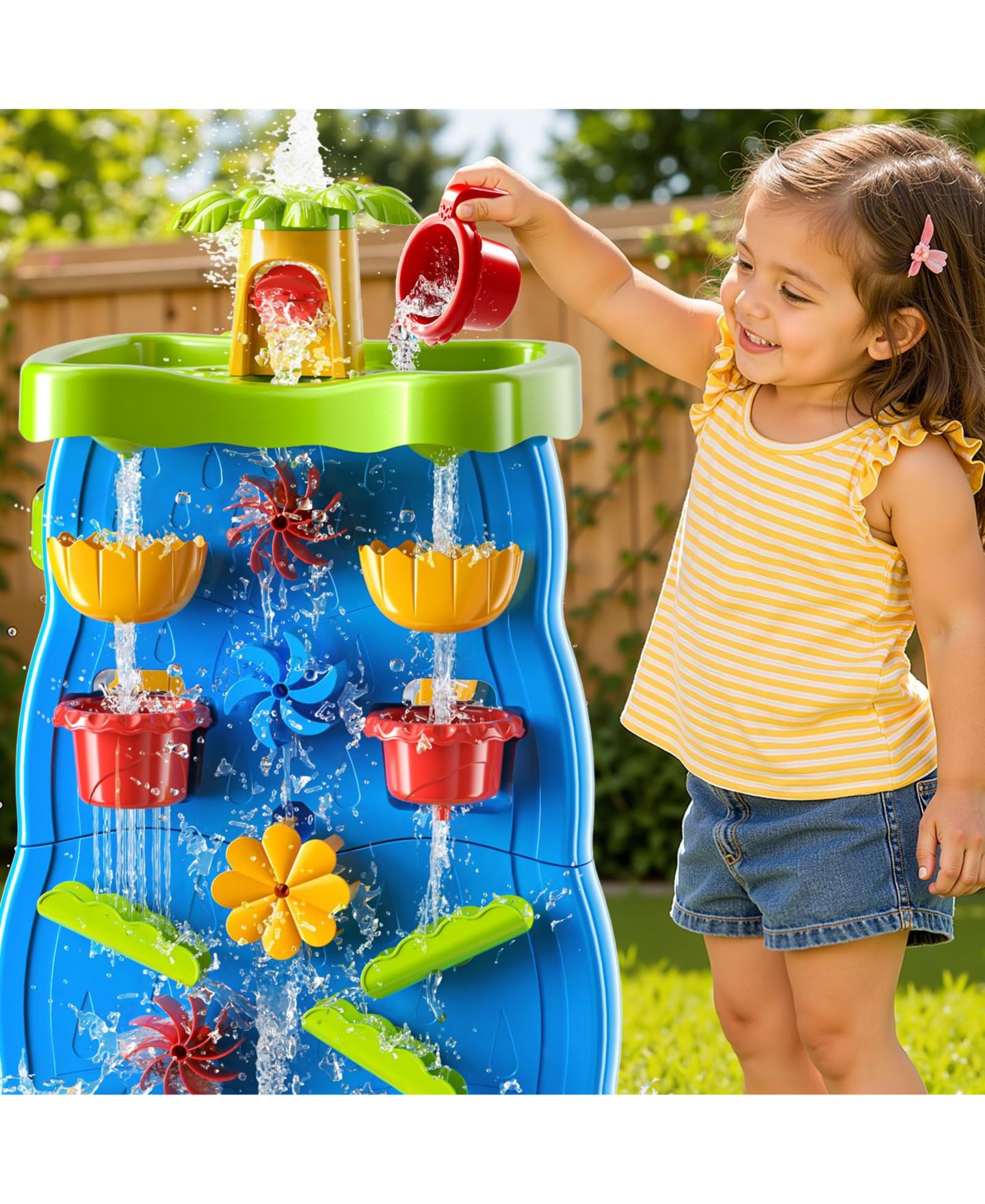 Детская игрушка GNUADZ Waterfall Water Table with Double-Sided Waterfall Wall, 32 Accessories, Ages 5-7 — фото 3