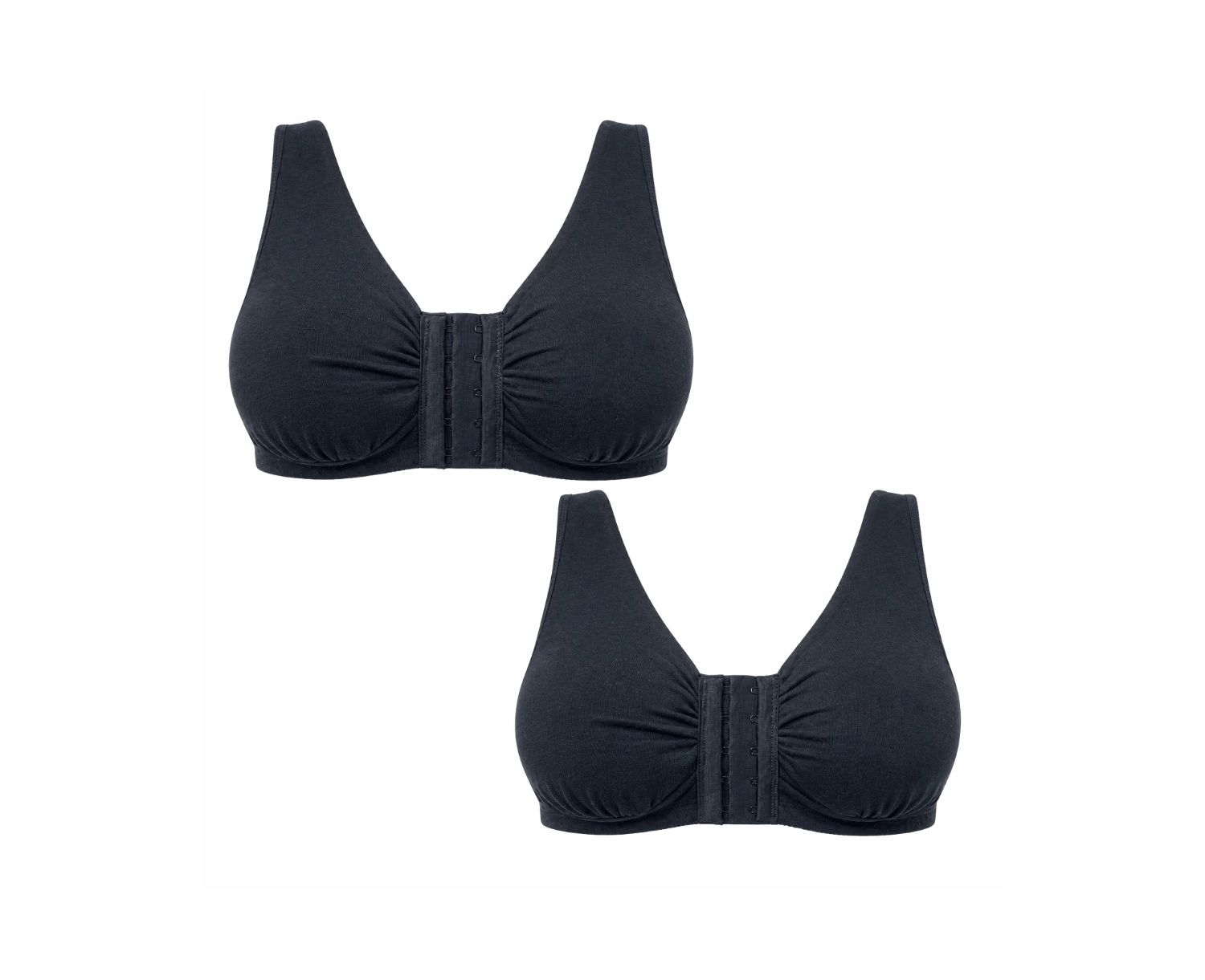 Women's Ease Cotton Front Closure Bra for Mastectomy 2-Pack
