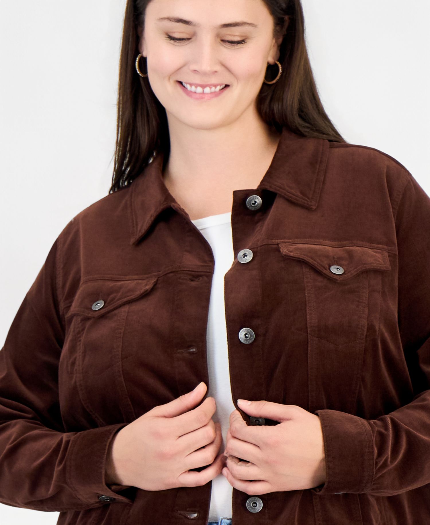 Plus Size Classic Corduroy Jacket