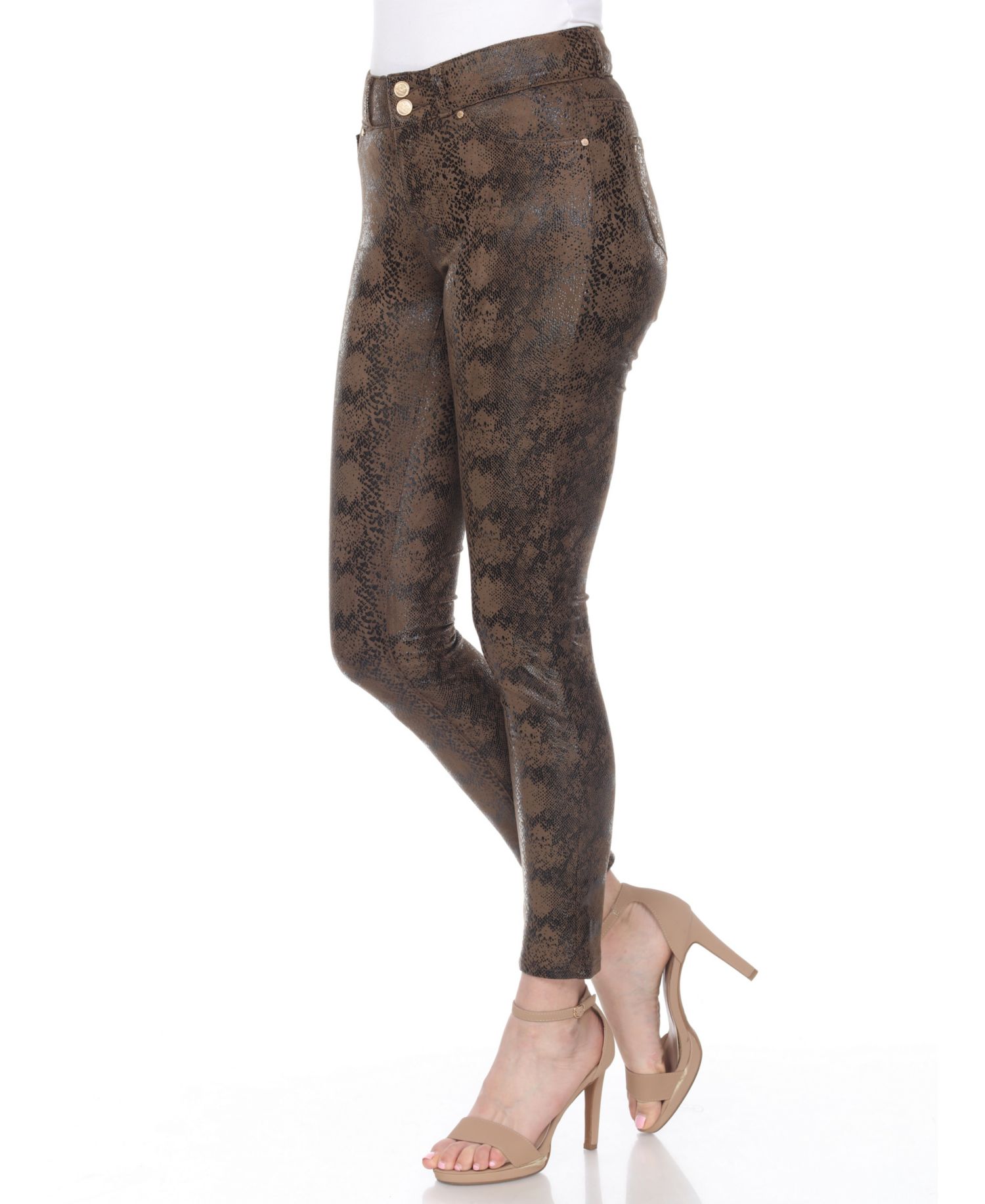 Women's Snake Print High-Rise Ankle Pants
