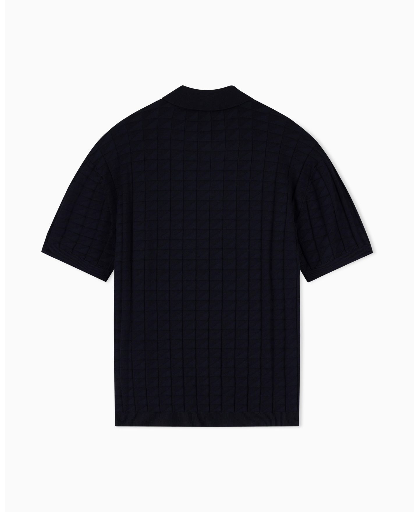 Мужское поло A|X Armani Exchange Viscose Grid Polo Shirt, цвет: Глубокий тёмно-синий — фото 3