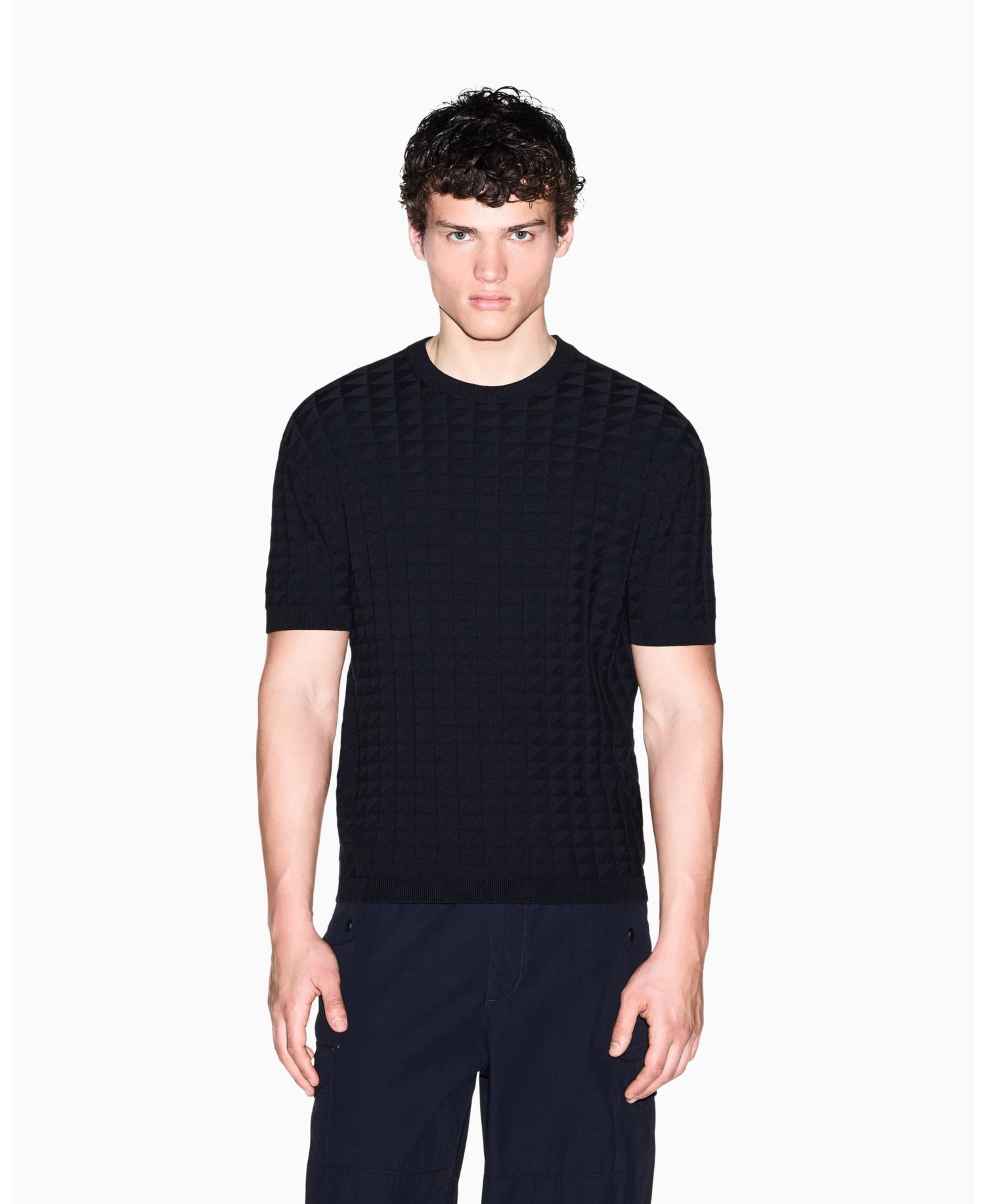 Men's Viscose Grid T-Shirt
