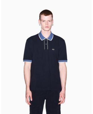 Men's Pique Color Block Tipping Polo Shirt