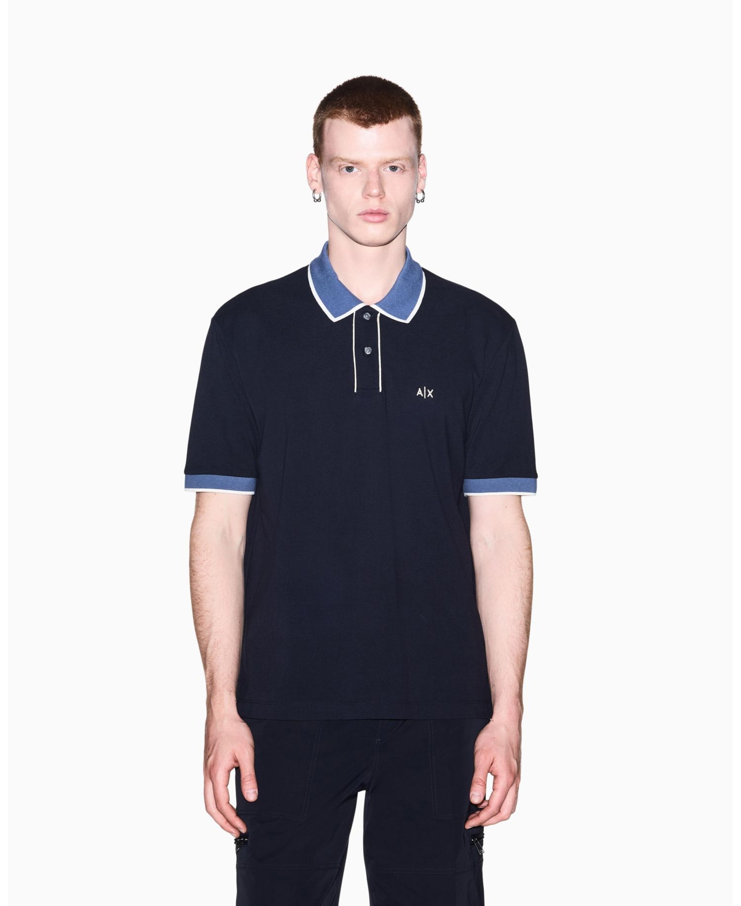 Men's Pique Color Block Tipping Polo Shirt