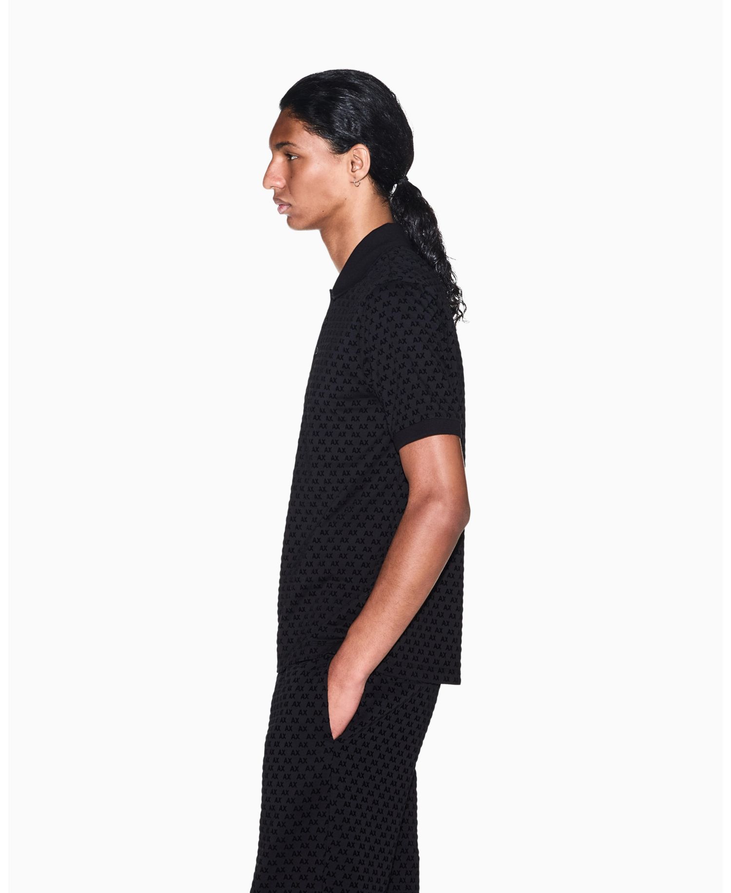 Men's Flocked All Over Logo Polo Shirt