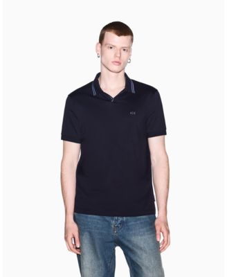 Men's Mercerized Tipping Johnny Collar Polo Shirt