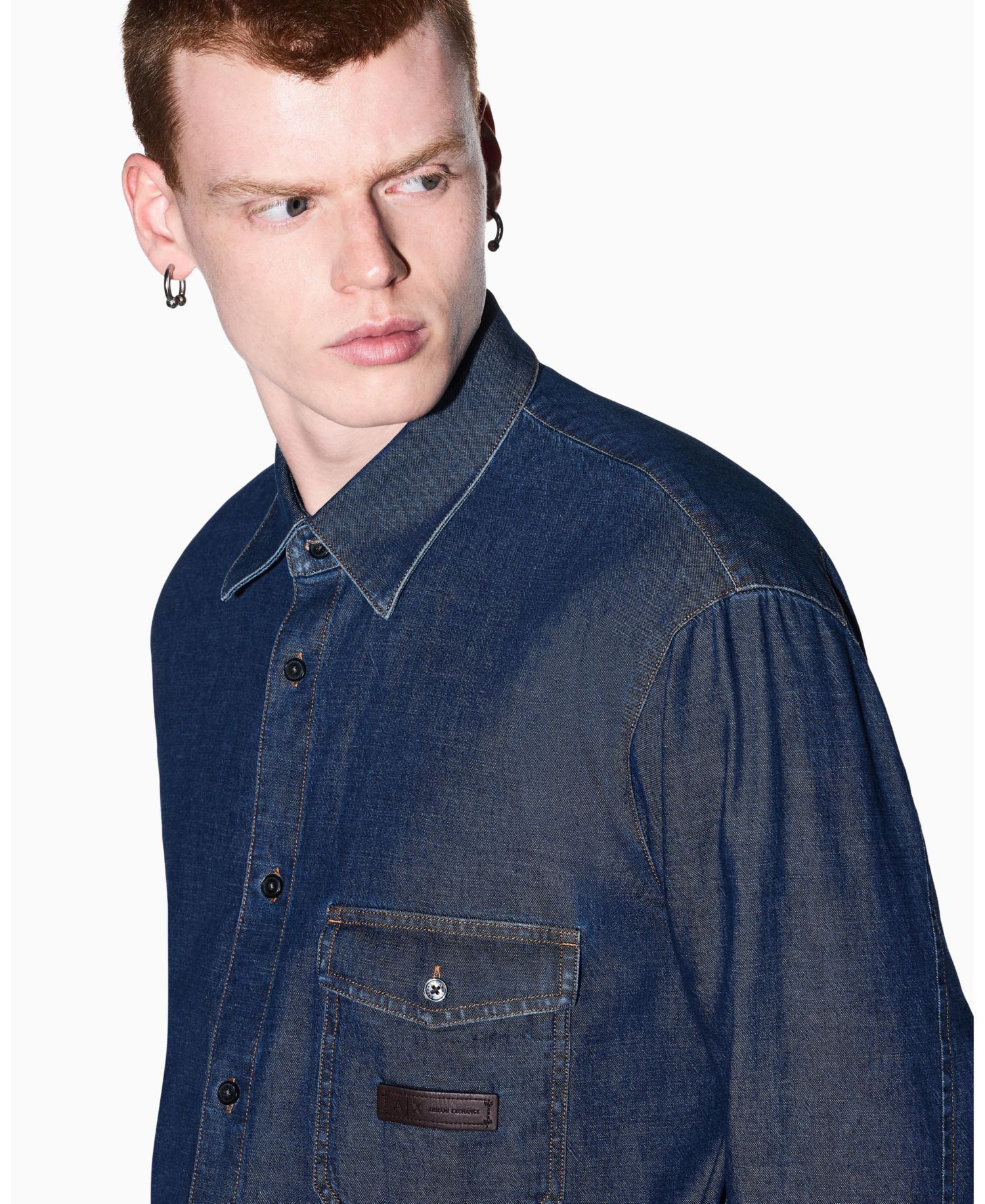 Men's Long Sleeve Cotton Denim Woven Shirt
