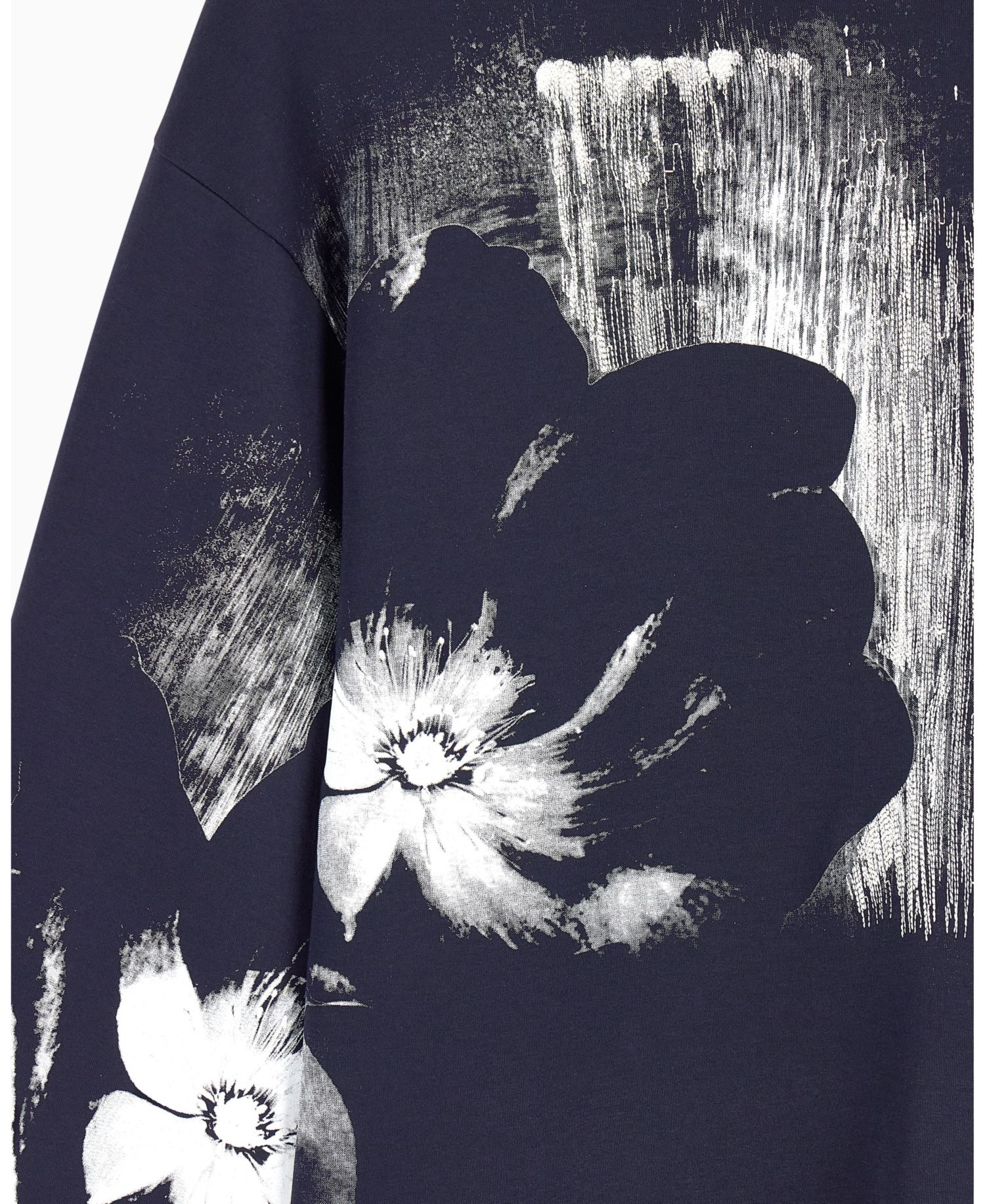 Men's Exposed Flower Bonded Cotton Crewneck Sweatshirt