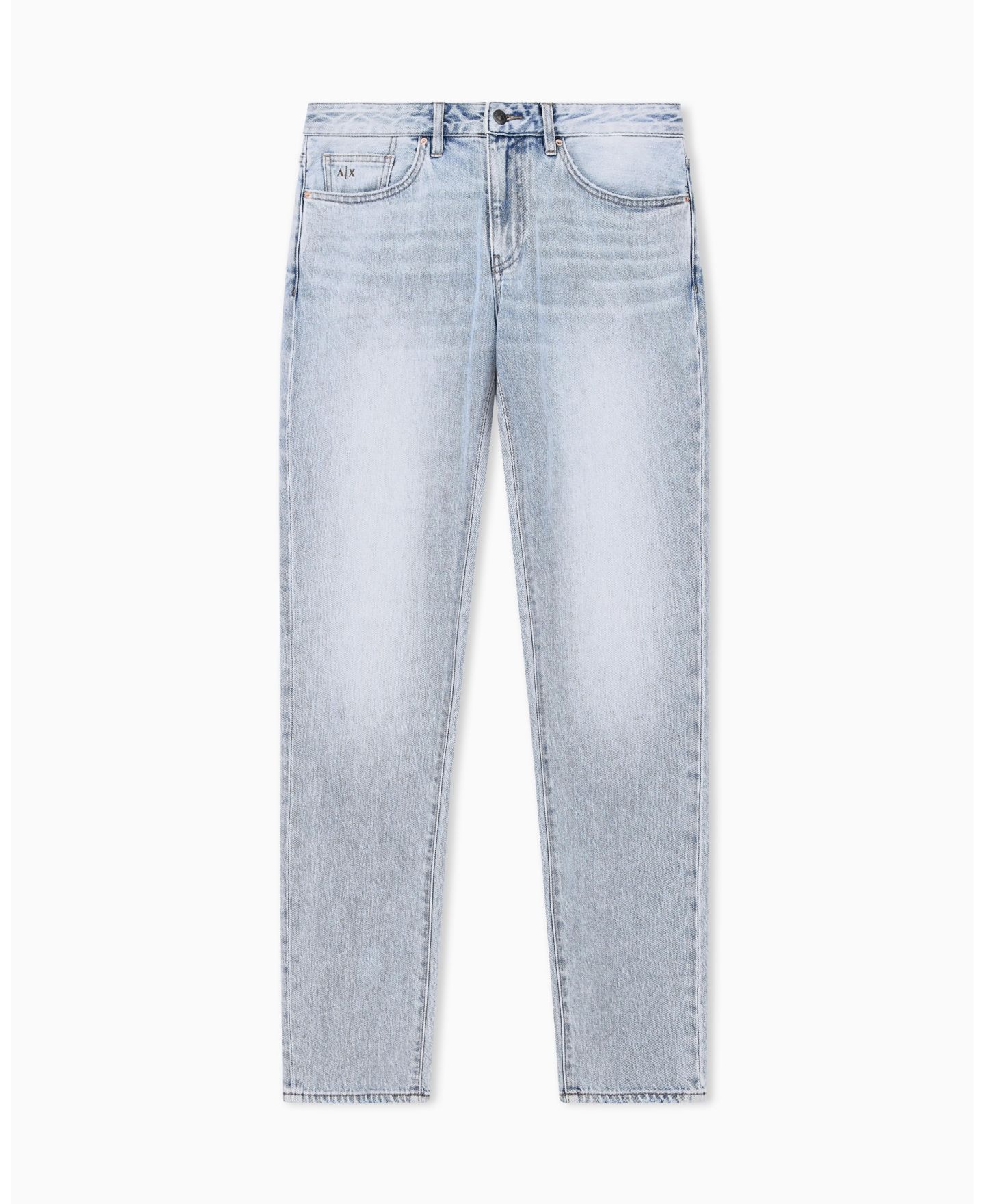Мужские джинсы A|X Armani Exchange J14 Slim Stretch Denim Jeans, цвет: Светлый синий джинсовый — фото 1
