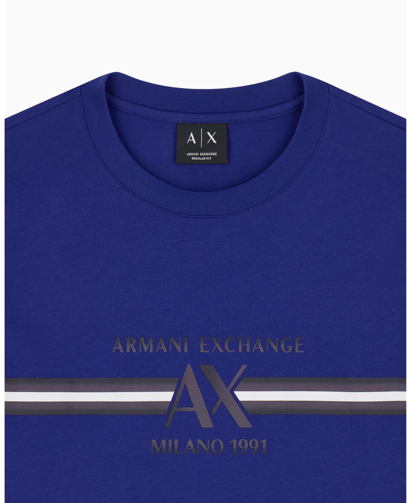 Мужская футболка A|X Armani Exchange Stripe, цвет: Синий — фото 4