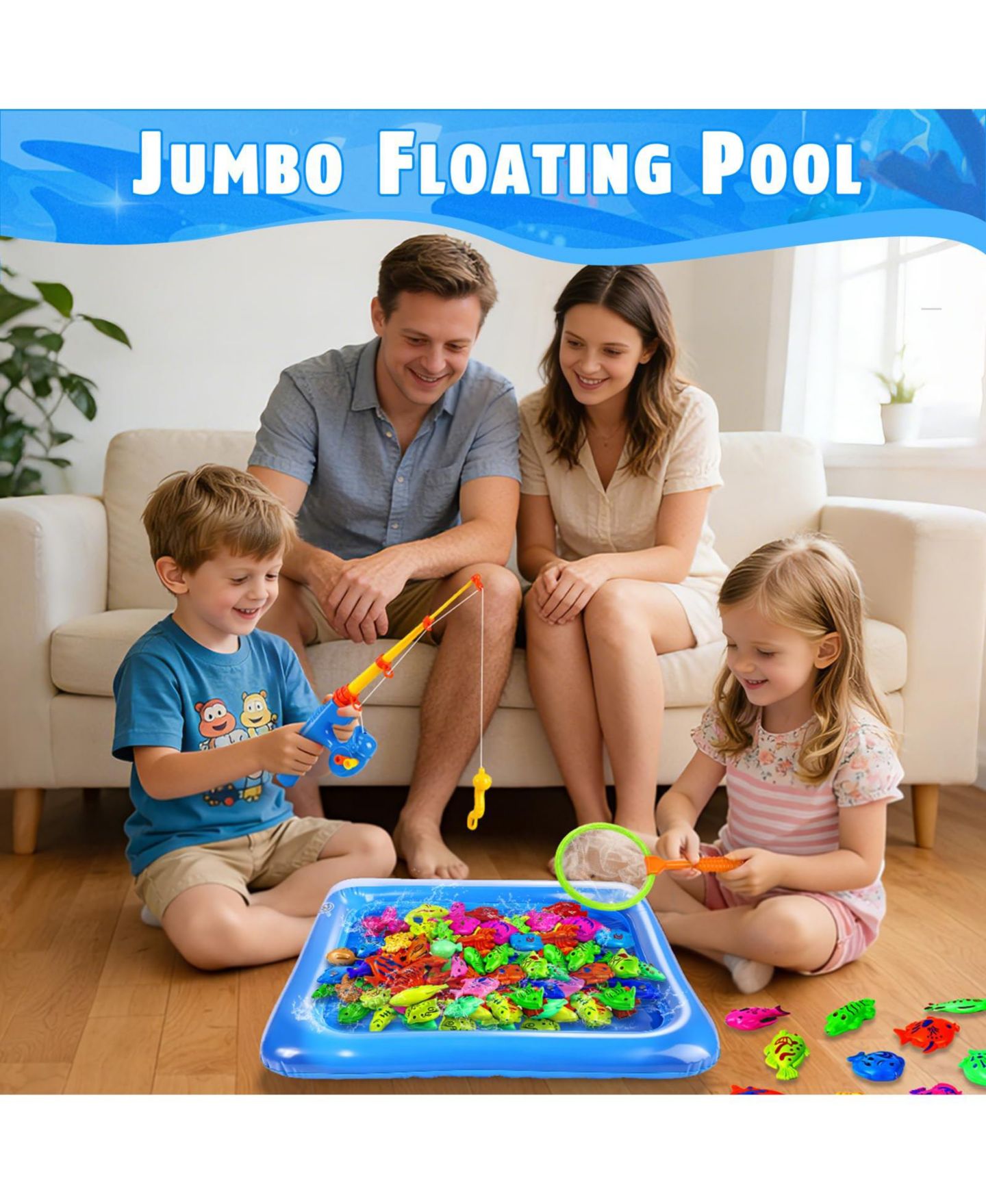 Детские игрушки GNUADZ Magnetic Fishing Game Set, 20-Piece, Ages 3+ — фото 4