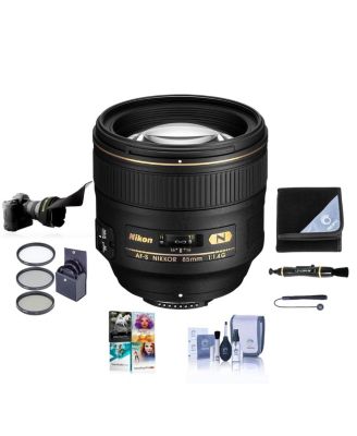85mm f/1.4G IF AF-S NIKKOR Lens - Bundle    with 77mm Filter Kit, Flex Lens Shade, Lens Wrap  15x15, Cleaning Kit, LensPen Lens Cleaner, Cap