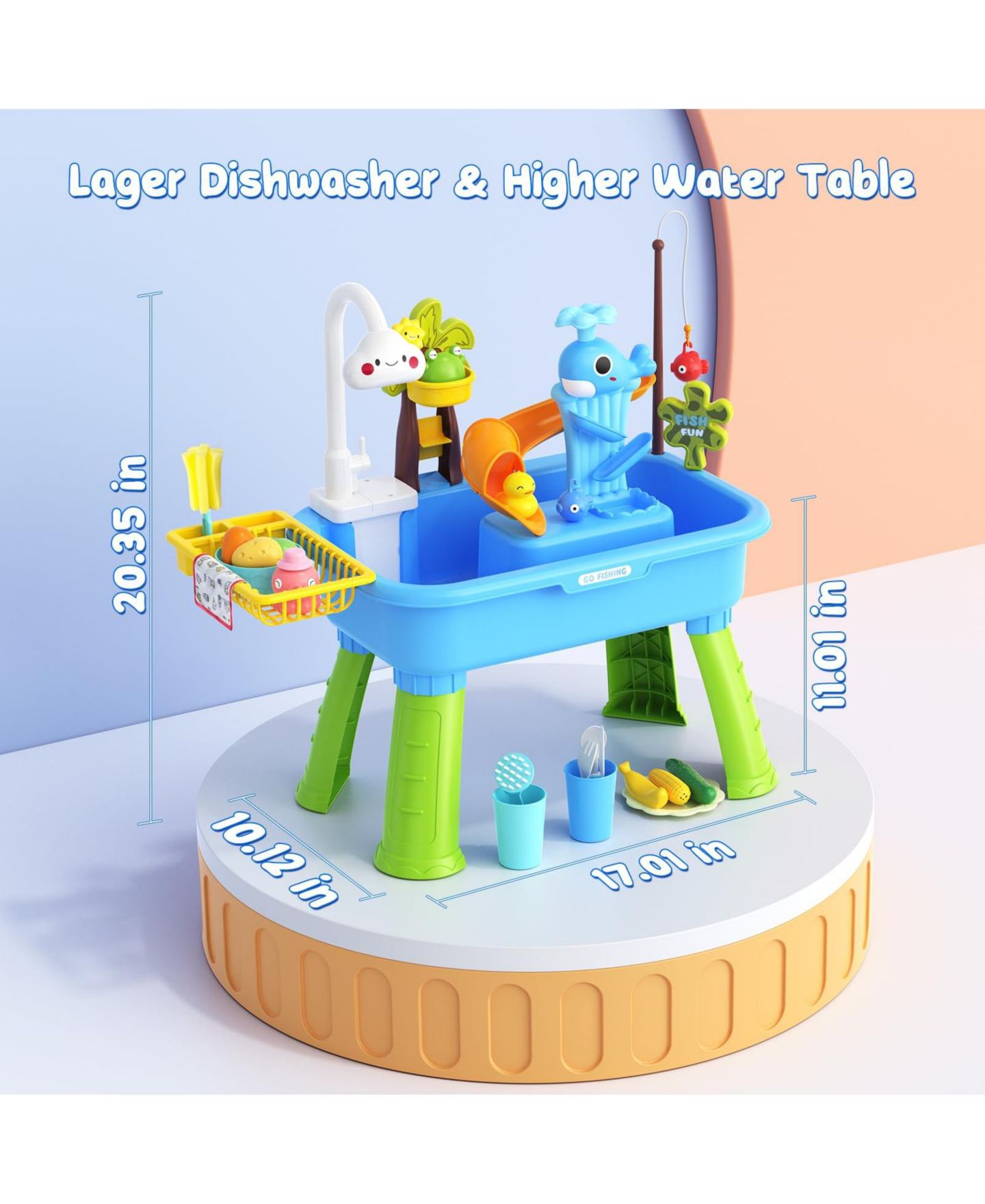 Детская игрушка GNUADZ 4-in-1 Electric Faucet Water Table, Ages 5-7, цвет: Синий — фото 2