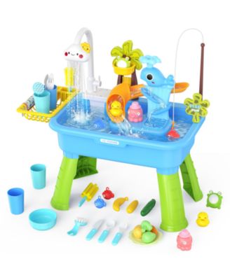 Water Table Kids Pump Activity Pool Play Sink Fishing