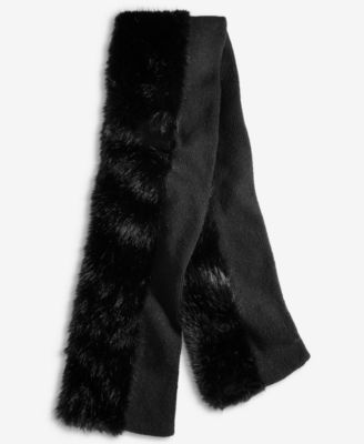Women's Knit and Faux-Fur Trim Muffler