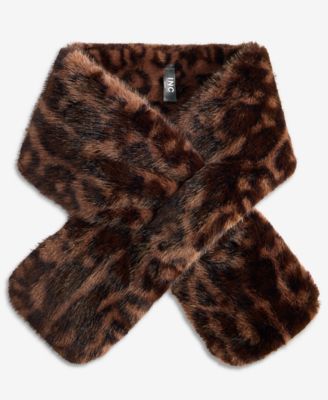 Women's Leopard-Print Faux-Fur Muffler