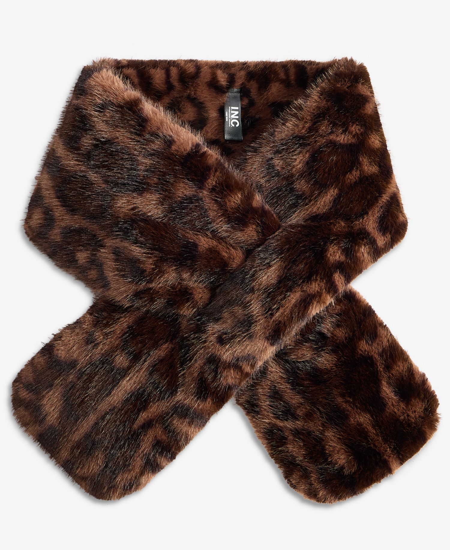 Women's Leopard-Print Faux Fur Muffler