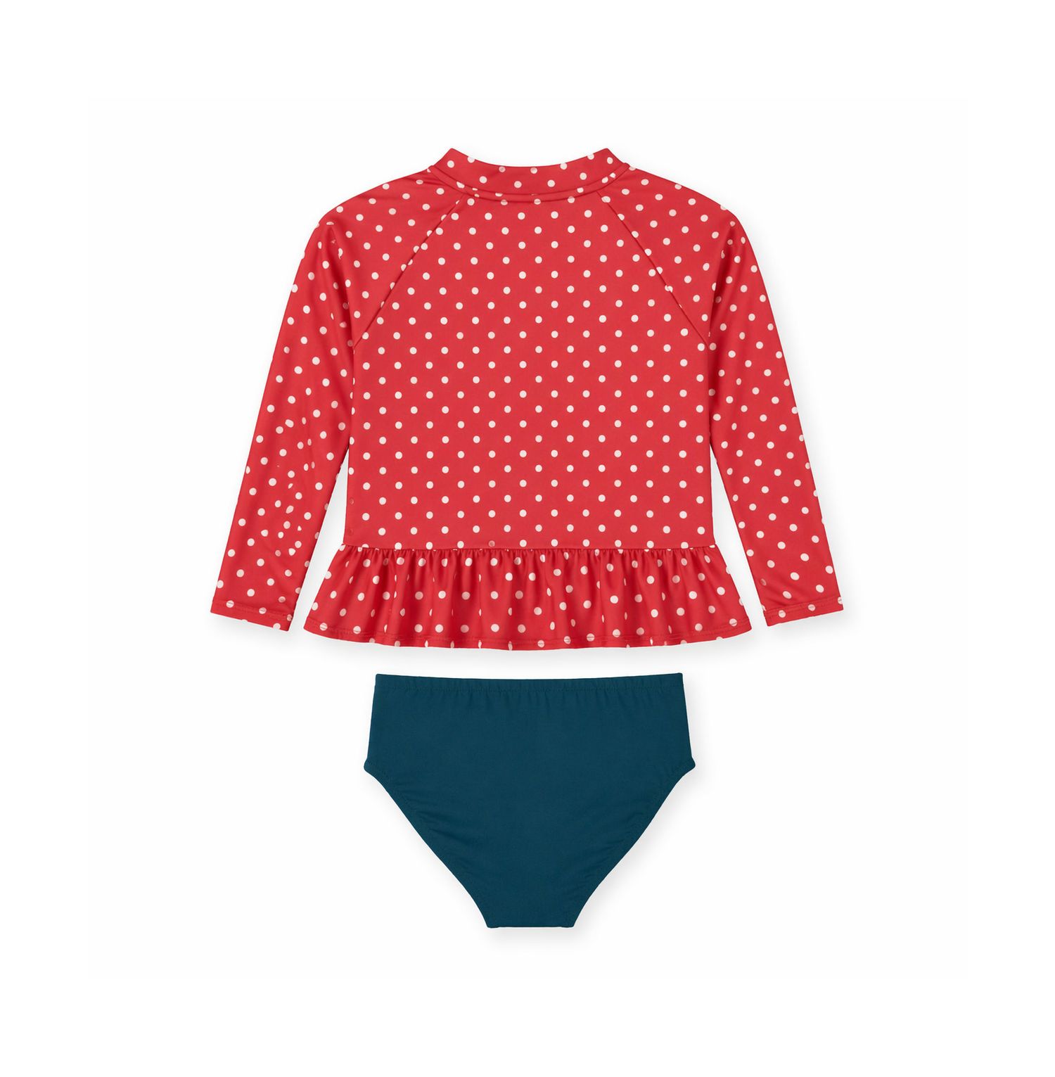 Little Girls Polka Dot Rashguard Swimsuit
