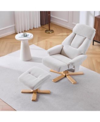 360degree(s) Swivel Accent Chair, with Upholstered Heated Massage, Ergonomic Lounge Recliner, with ottoma, for Bedroom, Office, Apartment