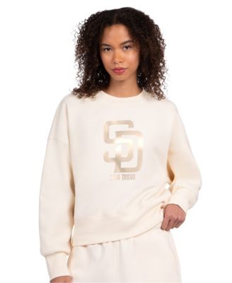 Women's Cream San Diego Padres Pastels Boxy Fleece Sweatshirt