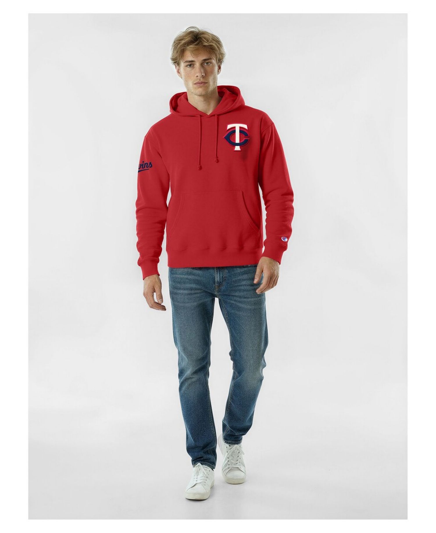 Men's Red Minnesota Twins Reverse Weave Chenille Hoodie
