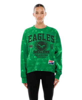 Women's Kelly Green Philadelphia Eagles Throwback Oversized Boxy Sweatshirt