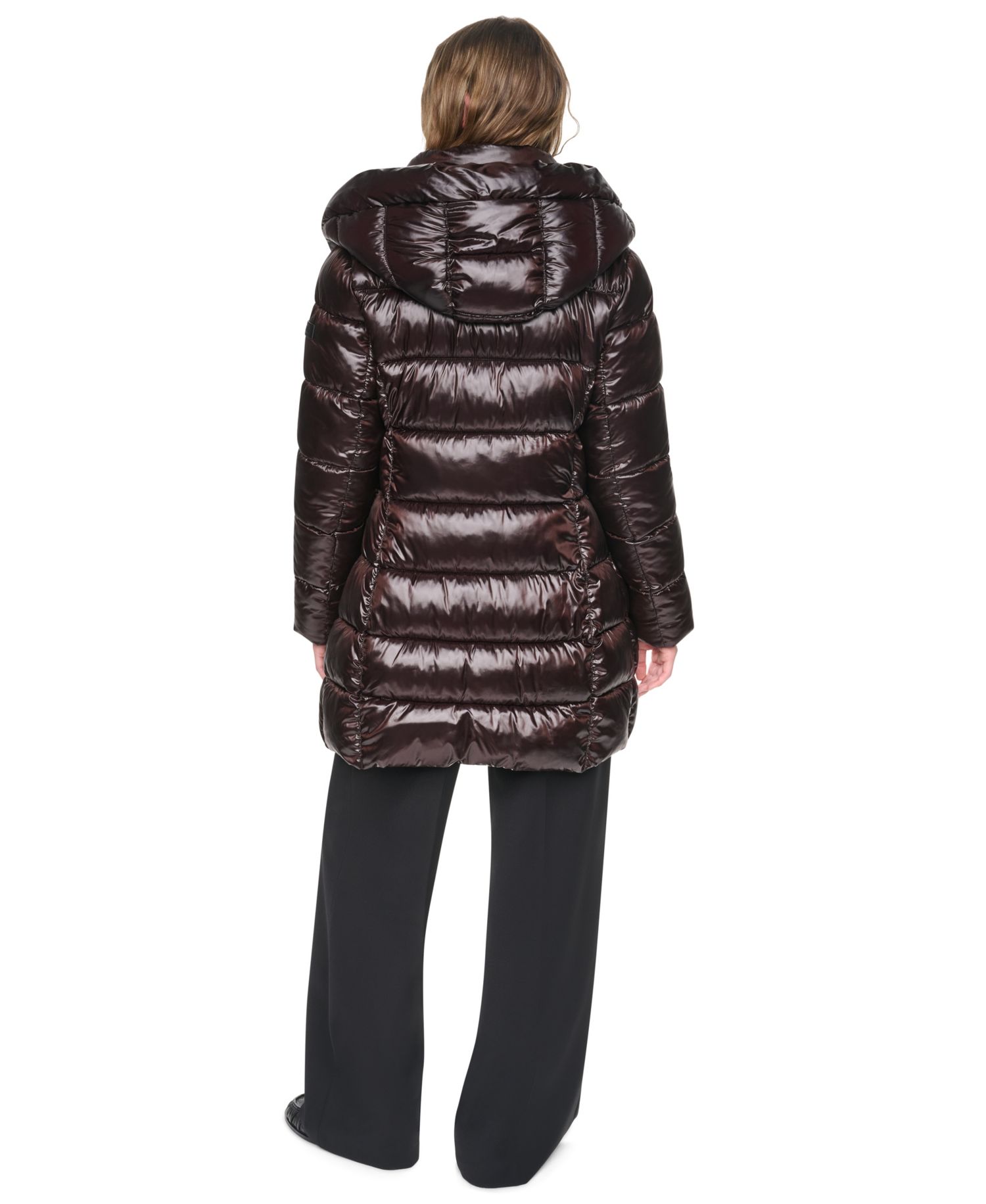 Women's Pearlized Hooded Walker with Bib Coat