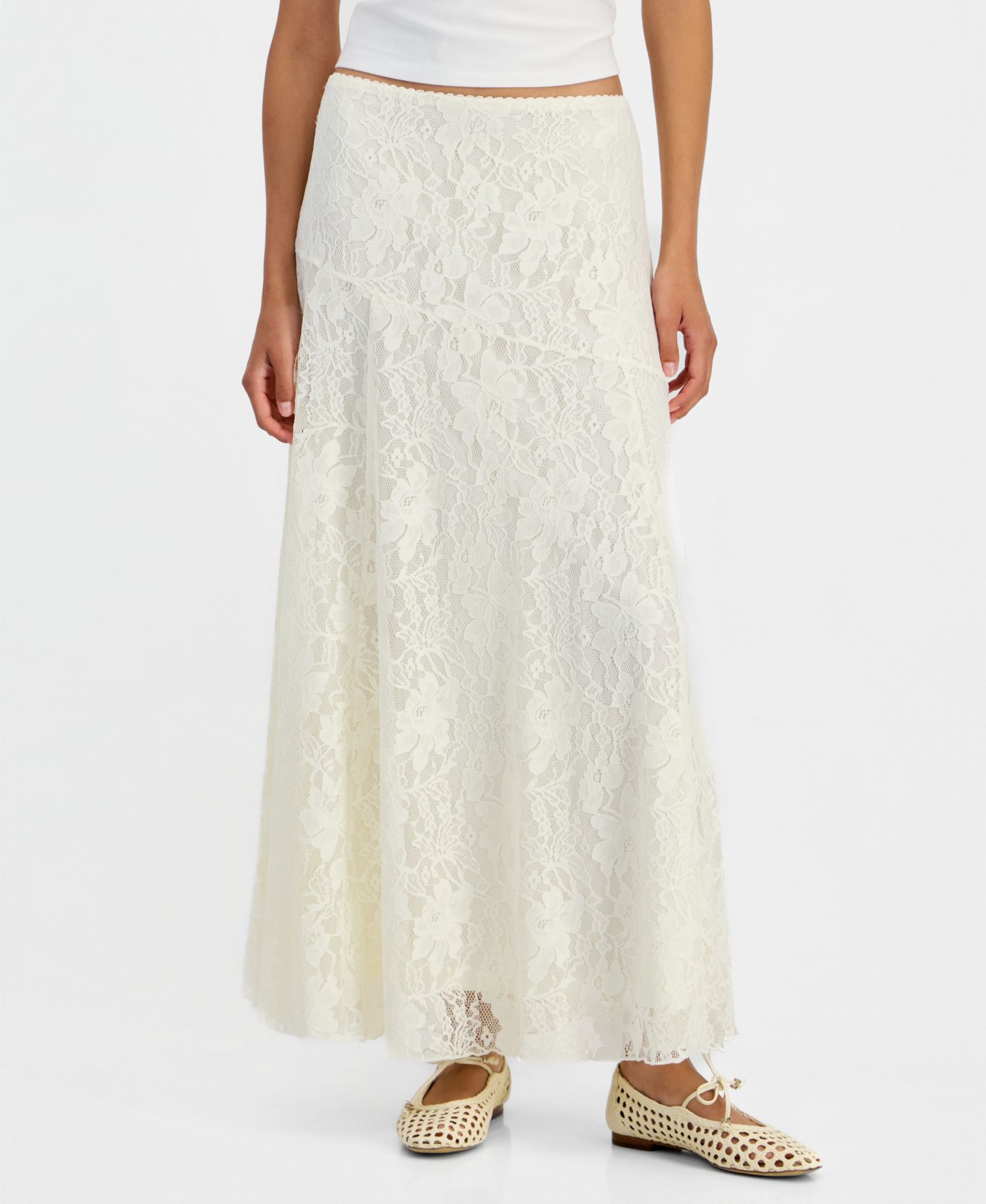 Women's Lace A-Line Pull-On Maxi Skirt