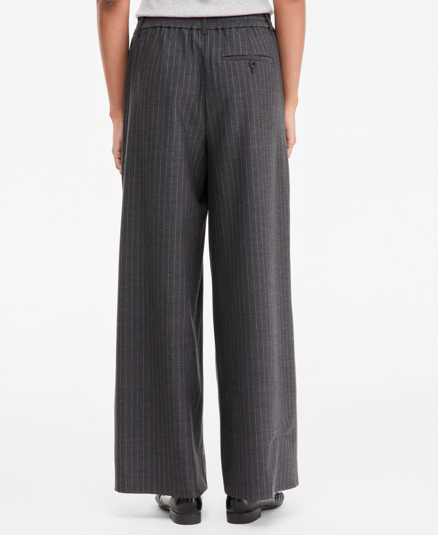 Women's High-Rise Pinstriped Wide-Leg Pants