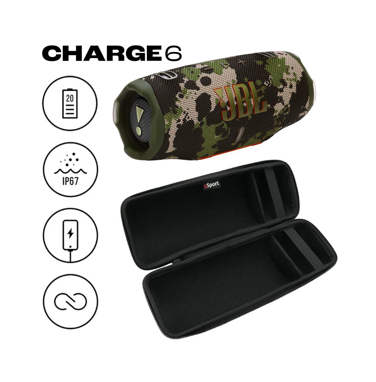 Jbl Charge 6 Waterproof Portable Speaker Bundle with gSport Carbon Fiber Case