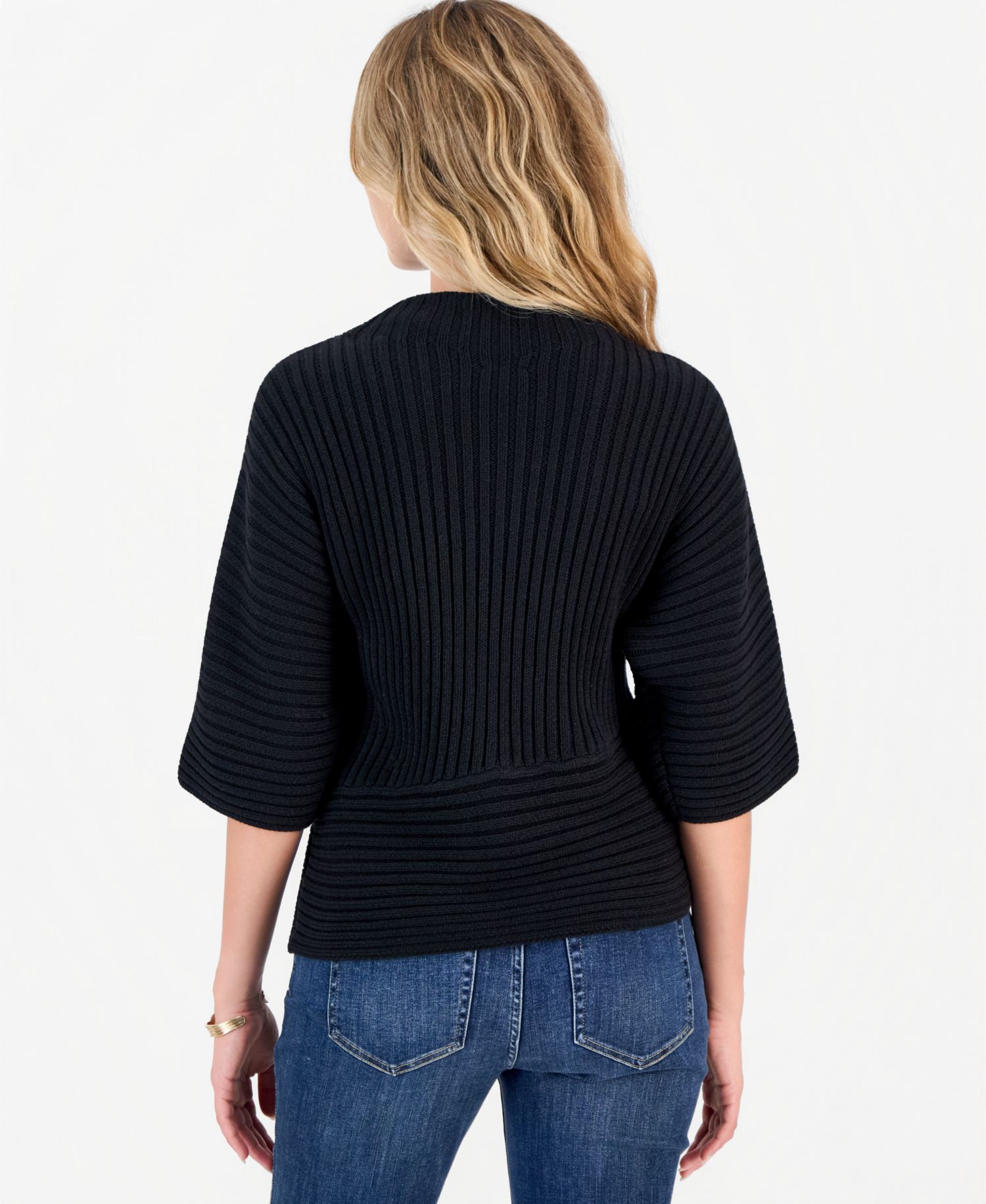 Petite Asymmetrical Mock-Neck Pullover