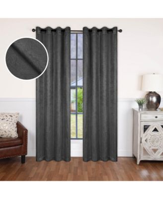 Wave Geometric Washable Room Darkening Blackout Curtains, Set of 2