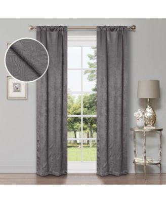 Wave Geometric Washable Room Darkening Blackout Curtains, Set of 2