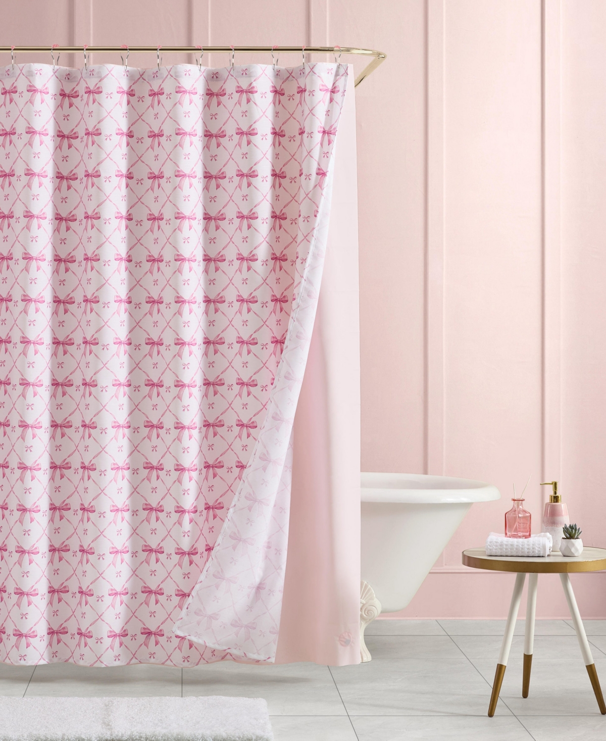 Betsey Johnson Festive Bow Trellis Printed Shower Curtain, 72" x 72"