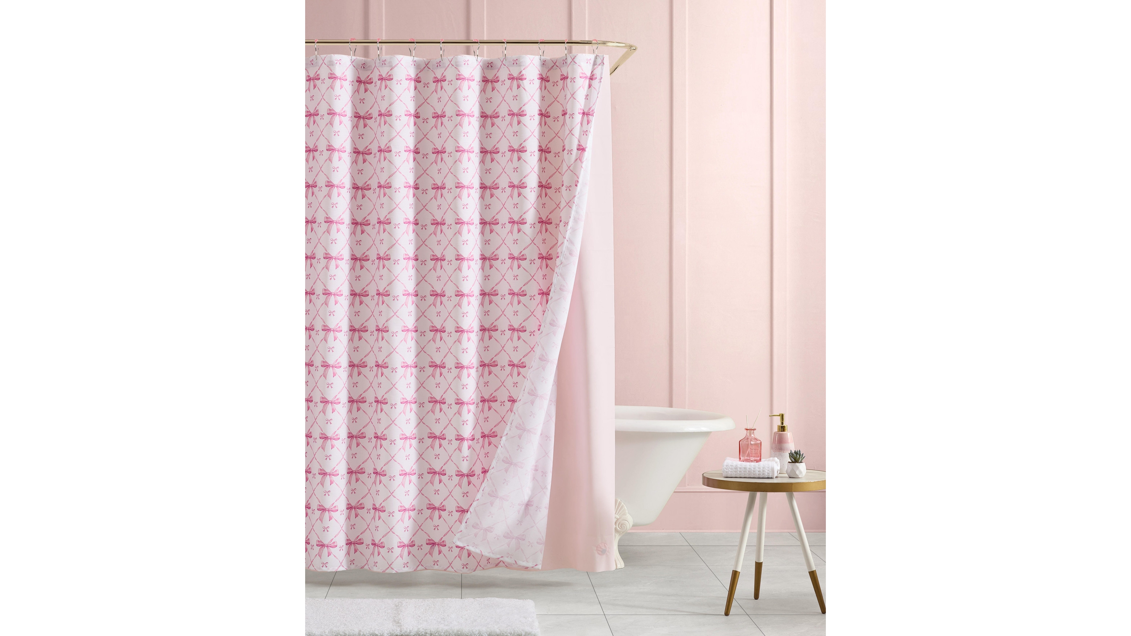 Betsey Johnson Festive Bow Trellis Printed Shower Curtain, 72" x 72"