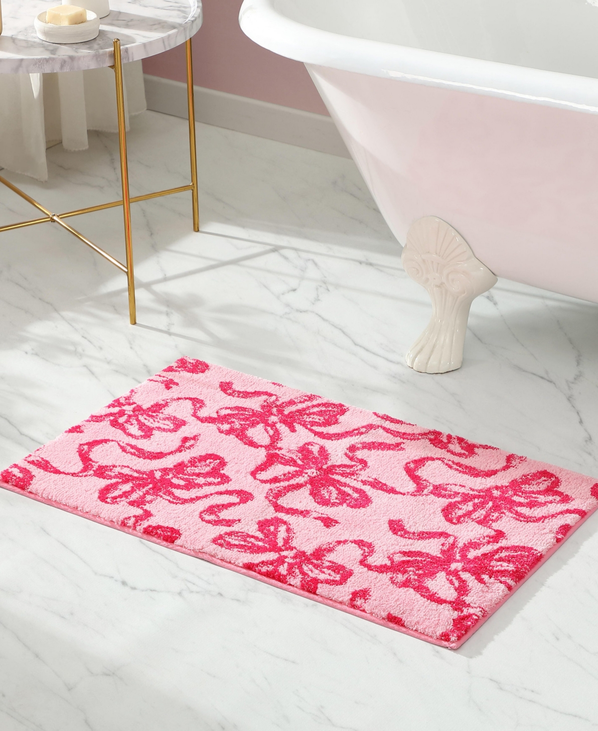 Betsey Johnson Ballet Bows Plush Bath Rug, 20" x 30"
