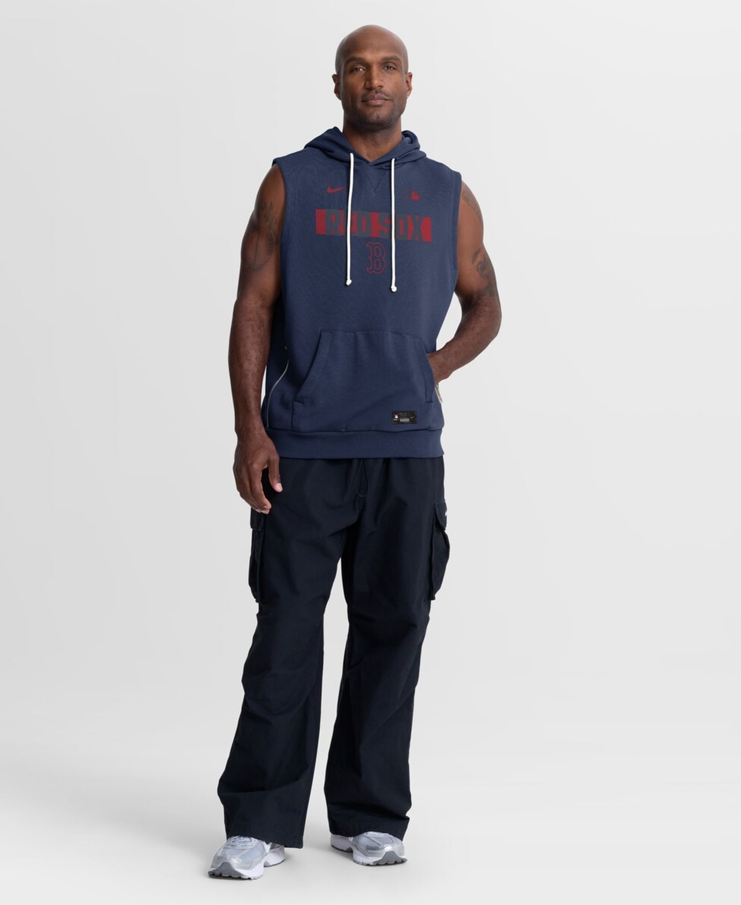 Men's Navy Boston Red Sox Authentic Collection Standard Issue Dri-FIT Sleeveless Hoodie