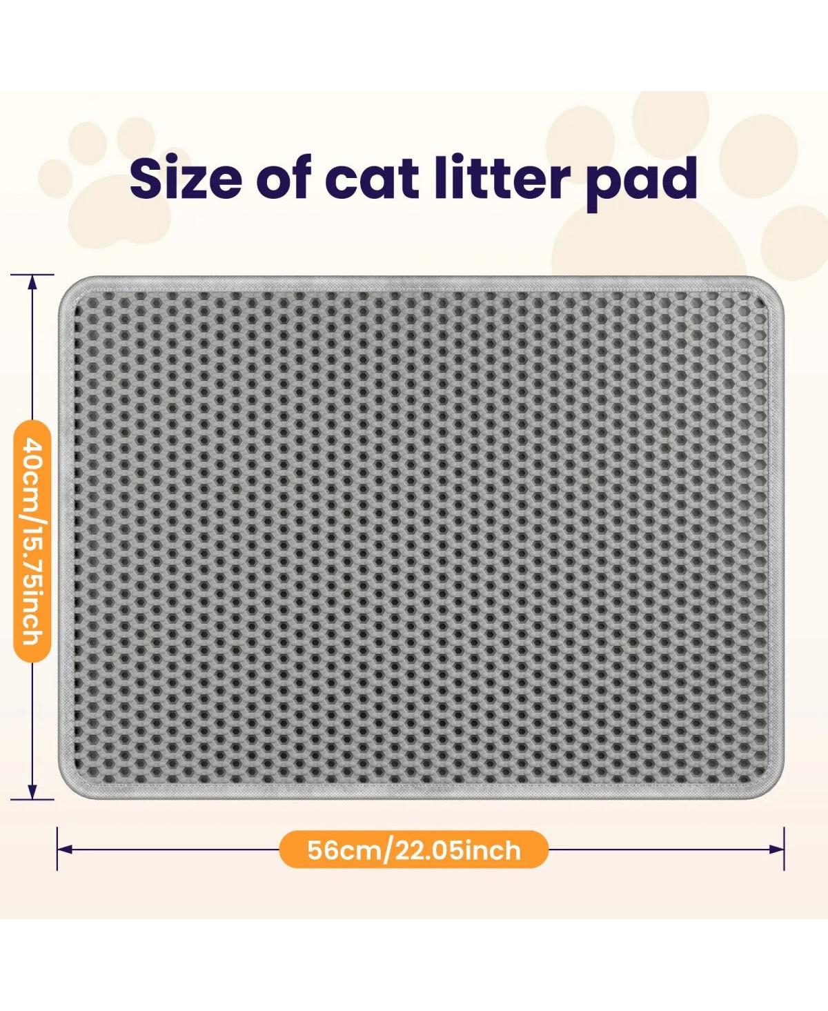 Cumrige Waterproof Eva Cat Litter Mat, Double-Layer Honeycomb Litter Trapping Mat, Easy Clean Floor Protector for Cat Litter Box Area